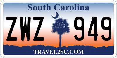 SC license plate ZWZ949