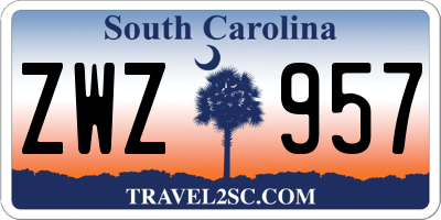 SC license plate ZWZ957