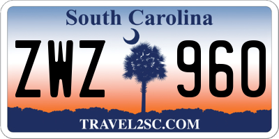 SC license plate ZWZ960
