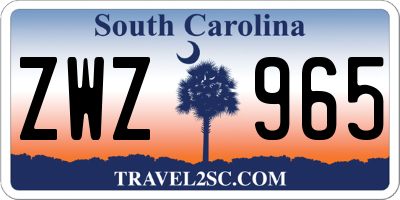 SC license plate ZWZ965