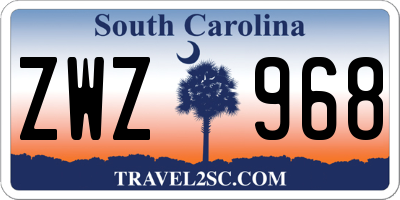 SC license plate ZWZ968