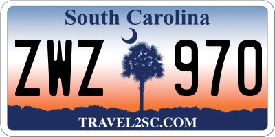 SC license plate ZWZ970