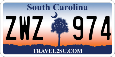 SC license plate ZWZ974