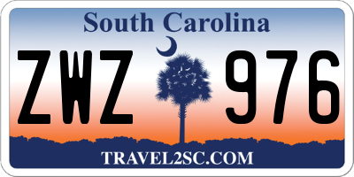 SC license plate ZWZ976