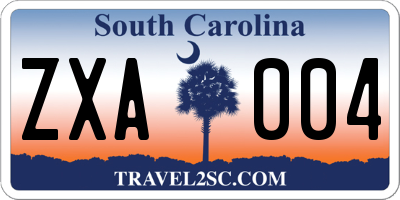 SC license plate ZXA004