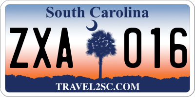 SC license plate ZXA016