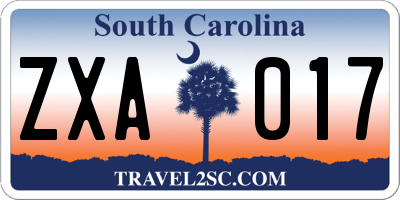 SC license plate ZXA017