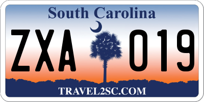 SC license plate ZXA019