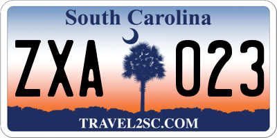 SC license plate ZXA023