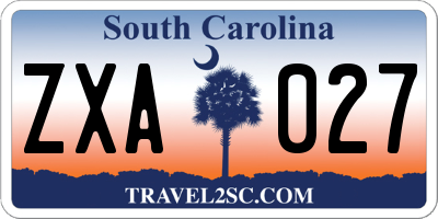 SC license plate ZXA027
