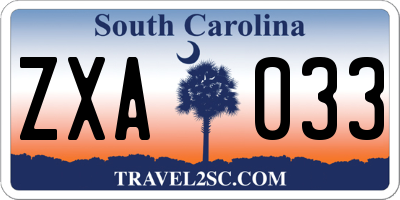 SC license plate ZXA033