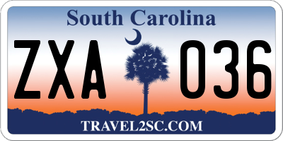 SC license plate ZXA036