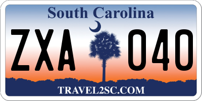 SC license plate ZXA040