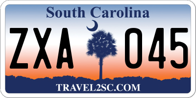 SC license plate ZXA045
