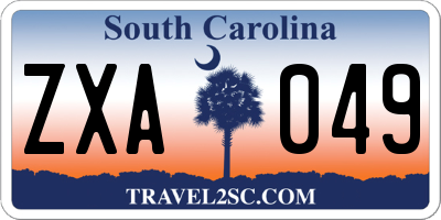 SC license plate ZXA049