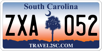 SC license plate ZXA052