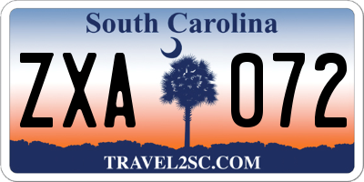 SC license plate ZXA072