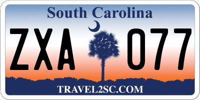 SC license plate ZXA077