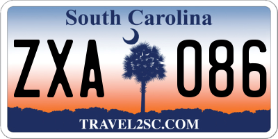 SC license plate ZXA086