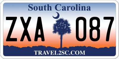 SC license plate ZXA087