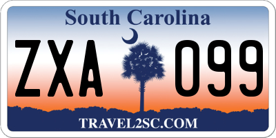 SC license plate ZXA099