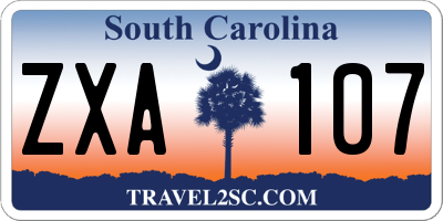 SC license plate ZXA107