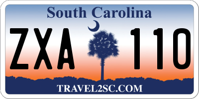 SC license plate ZXA110