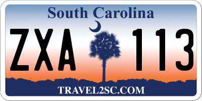 SC license plate ZXA113