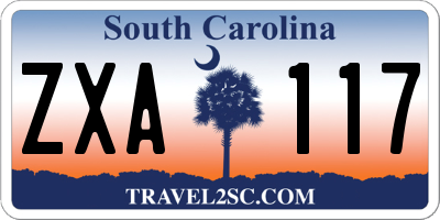 SC license plate ZXA117