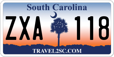 SC license plate ZXA118