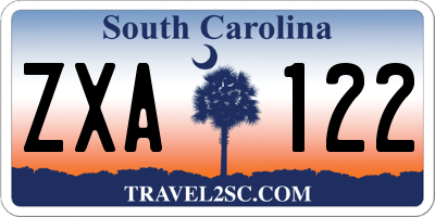 SC license plate ZXA122