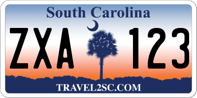 SC license plate ZXA123