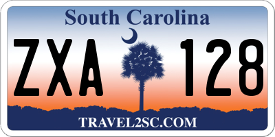 SC license plate ZXA128