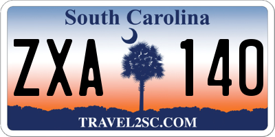 SC license plate ZXA140