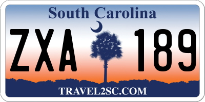 SC license plate ZXA189