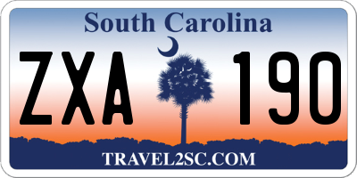SC license plate ZXA190