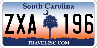SC license plate ZXA196