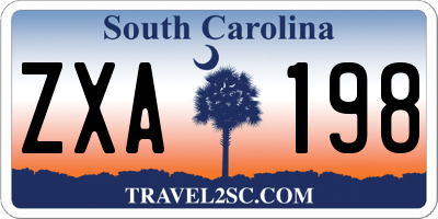 SC license plate ZXA198