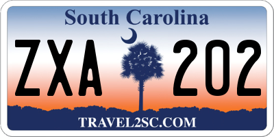SC license plate ZXA202