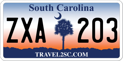 SC license plate ZXA203
