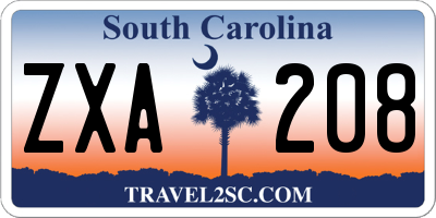 SC license plate ZXA208