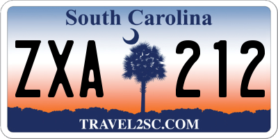 SC license plate ZXA212