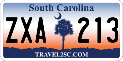 SC license plate ZXA213