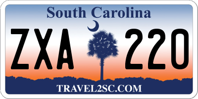 SC license plate ZXA220