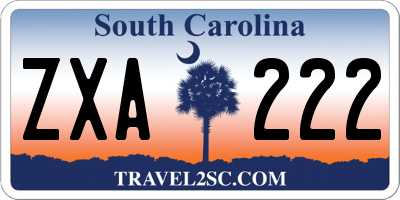SC license plate ZXA222
