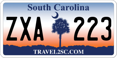 SC license plate ZXA223