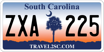 SC license plate ZXA225