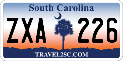 SC license plate ZXA226