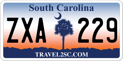 SC license plate ZXA229