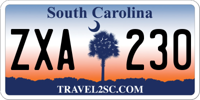 SC license plate ZXA230